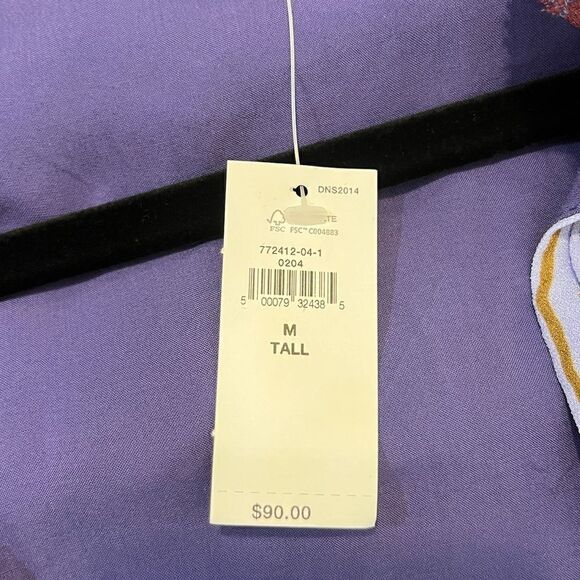 NWT BANANA REPUBLIC Balloon-Sleeve Top Purple Women’s Size Medium Tall - Picture 7 of 8
